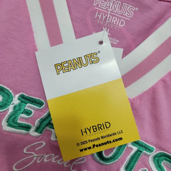 NWT. Peanuts Pink Girls' V-Neck Graphic Top - Picture 8 of 8